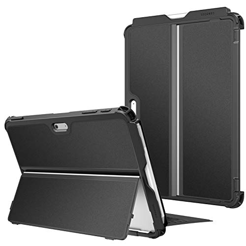 Fintie for New Microsoft Surface Go 3 2021 / Microsoft Surface Go 2 2020 / Microsoft Surface Go 2018 10インチ ケース タイプカバー ソフトTPU ペンホルダー付き 全面保護型 スタンド保護機能付き キックスタンドケース 軽量 薄型 耐衝撃（1ブラック）