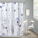AooHome シャワーカーテン 150cm丈 防水防カビ 防水防カビ 目隠し 断熱 お風呂カーテン 速乾 間仕切り 高密度生地 ユニットバス 浴室 花柄 リング付き 取付簡単