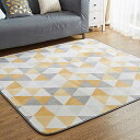 VK Living カーペット ラグ ラグマット 絨毯 135×185cm(約1.5畳) 洗える 滑り止め付 防ダニ 抗菌 防臭 1年中使えるタイプ 床暖房 ホットカーペット対応 ふわっと手触り 優しいフランネルラグ トライアングル柄・グレー