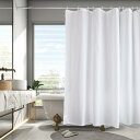 AooHome シャワーカーテン 150cm丈 防カビ 防水 ユニットバス お風呂カーテン 軽量 速乾 ポリエステル製 ホテル 高級 無地 白 バス用品 リング付き ホワイト 150x150cm