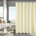 AooHome シャワーカーテン 180cm丈 目隠し 遮像 防カビ 防水 お風呂用カーテン 軽量 速乾ング付き 無地 ベージュ 180x180cm