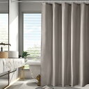 AooHome シャワーカーテン 150cm丈 防カビ 防水 ユニットバス お風呂カーテン 軽量 速乾 ポリエステル製 ホテル 高級 無地 バス用品 リング付き ブラウン