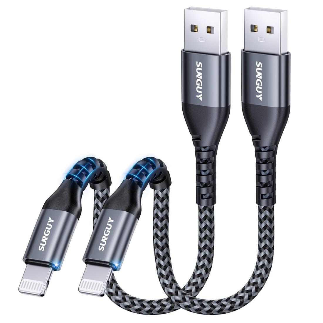 SUNGUY iPhone 充電ケーブル 0.15M 2本セット ライトニングケーブル MFi認証済み ...