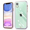 iPhone XR ケース クリア アイフォンXR カバー 耐衝撃 透明 TPU 落下防止 防塵 薄型 軽量 一体型 人気 変形防止 人気 全面保護カバー シリコン メッキ加工 (クローブ紫)