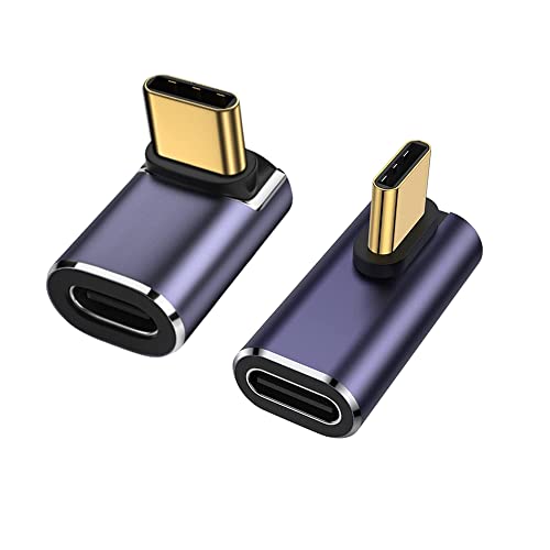 YFFSFDC USB C 変換 アダプター 2種類 (上下 90° ミドルベント+左右 90° ミドルベント） 【40Gbps高速データ転送&100W/5A急速充電& 8K@60Hz映像出力】L字 L型 タイプc type-c 変換アダプタ 90度 オス メス USB C コネクター スリムデザイン Thunderbolt 3、Mac Book Pro、N