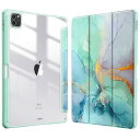 Fintie iPad Pro 11 ケース 2022/ 2021/ 2020/2018 11インチ 透明バックカバー Apple Pencil 収納可能 Apple Pencil 2 ワイヤレス充電対応 三つ折スタンド スリープ機能 軽量 薄型 傷つけ防止 PU合成レザー TPU (モデル番号A2435、A2759、A2761、A2762)(柄 X マーブルエメラ