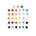 YFFSFDC 33色セット カラフル 星 スター 刺繍 ワッペン 星 アイロン アップリケ 女の子 男の子 DIY服 ミニワッペン ミシン手芸 可愛い装飾