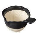アンドエヌイー(&NE) 萬古焼 納豆鉢 黒 ハレとケ 幅14.5cm×奥行13cm×高さ8.5cm 日本製 小鉢 片口鉢 電子レンジ対応 取っ手付き ふわふわ 大きい NMT-370-BK