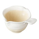 アンドエヌイー(&NE) 萬古焼 納豆鉢 白 ハレとケ 幅14.5cm×奥行13cm×高さ8.5cm 日本製 小鉢 片口鉢 電子レンジ対応 取っ手付き ふわふわ 大きい NMT-370-WH