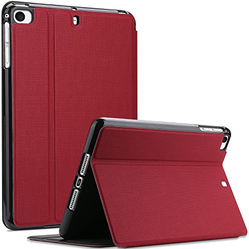 ProCase iPad Mini 5/4/3/2/1 保護ケース 軽量 フォリオ スマートカバー 縦と横にスタンド 適用端末：iPad Mini 5 （2019）/ Mini 4, Mini 1 2 3‐レッド