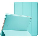 ProCase iPad 9/8/7 ケース (2021 2020 2019) 半透明バックカバー スマートカバー 軽量 三つ折りスタンド iPad 10.2" 対応 - 水色