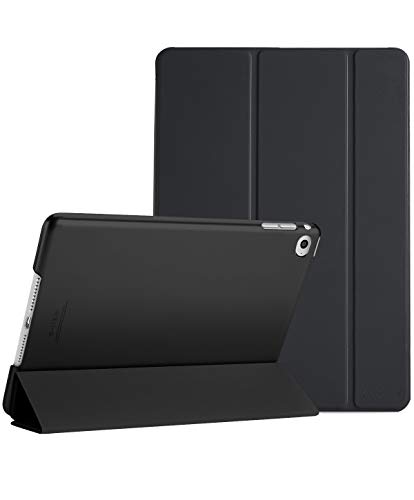 ProCase iPad Air 2(2014発売)ケース スマート 超スリム スタンド フォリオ保護ケース 半透明フロスト バックカバー 対応端末：Apple iPad Air 9.7" 第2世代(A1566 A1567)-ブラック