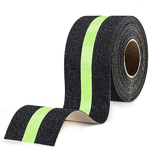 KILIGEN 滑り止めテープ ロールタイプ 防水 50mm x 5m 貼るだけ簡単 施工 屋内 すべり止め ブラック緑