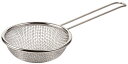 パール金属 麺切り手付きすくいザル ステンレス製 アットアクア HB-4107 27.5cm シルバー