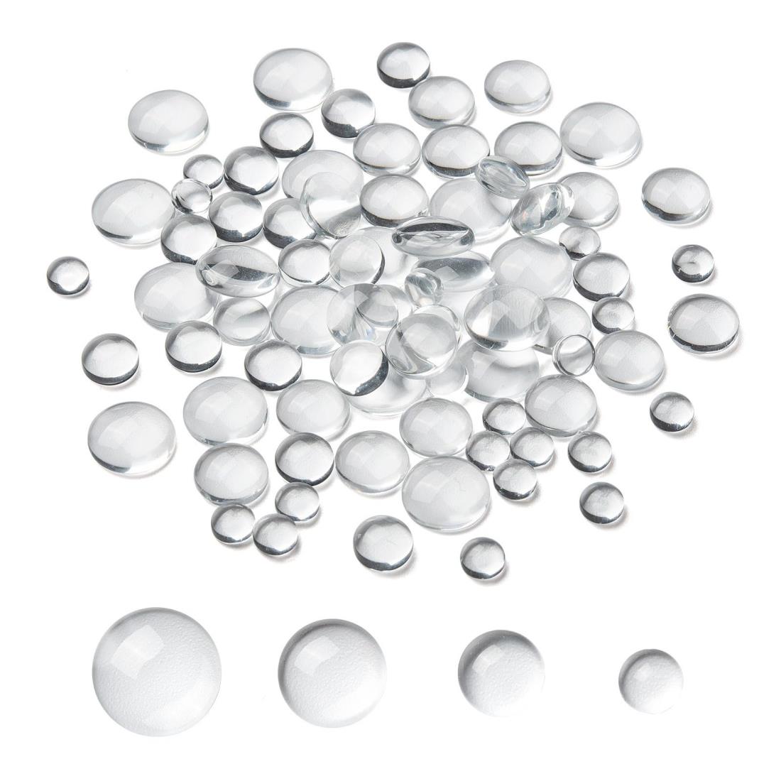 Beadthoven 約80個入り 6mm/8mm/10mm/12mm 半円 クリア ガラス カボション ペースター 半球 ガラスドーム ビーズ スモールフラッ...