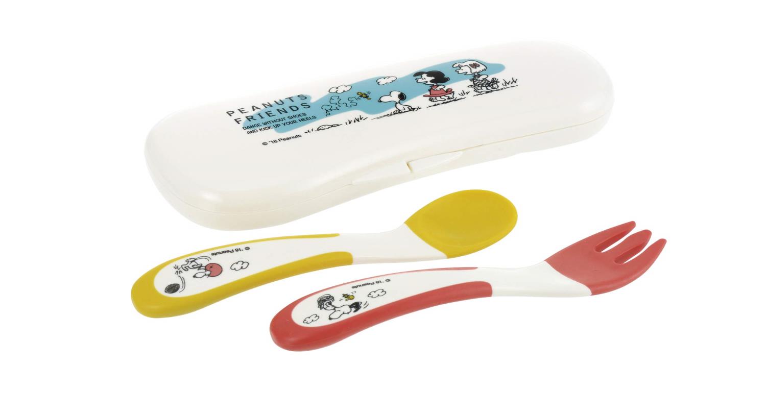 リッチェル ピーナッツコレクション やわらかにぎにぎスプーンフォーク(ケース付) 7カ月頃