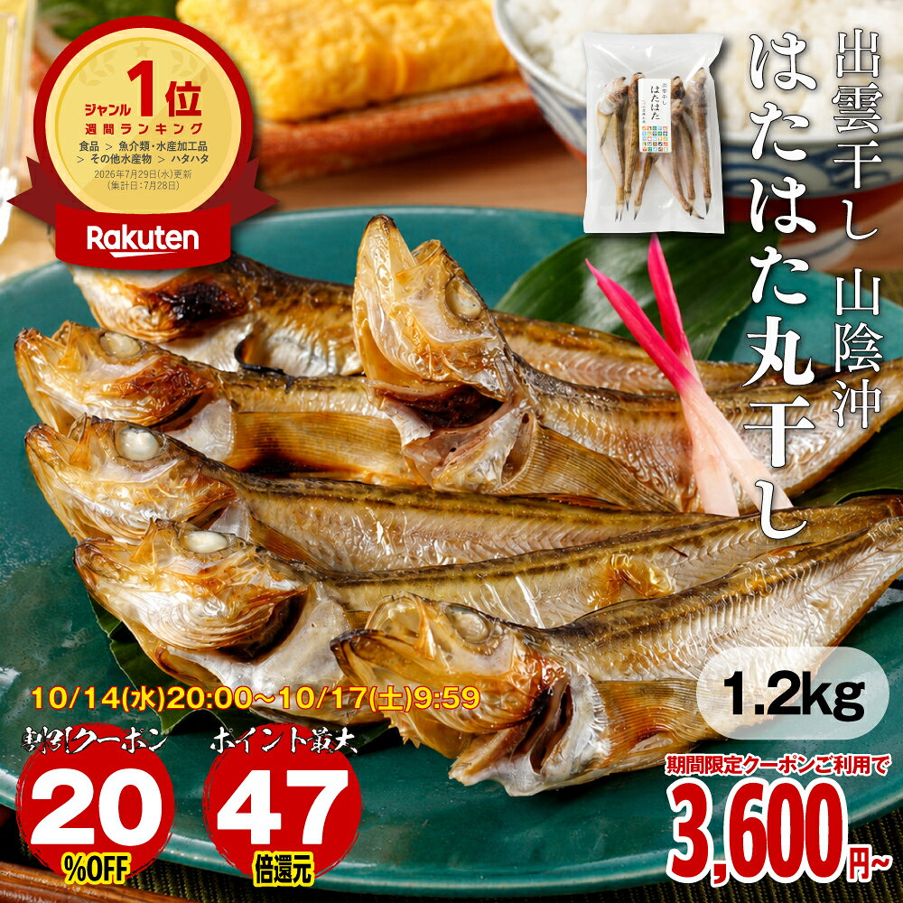 【14日20時〜 20％OFFクーポン】【エントリーでポイント最大47.5倍】 ハタハタ 一夜干し 干物 お中元 出雲干し 山陰 日本海 はたはた 丸干し 1.2kg ［TAKUMIの逸品］