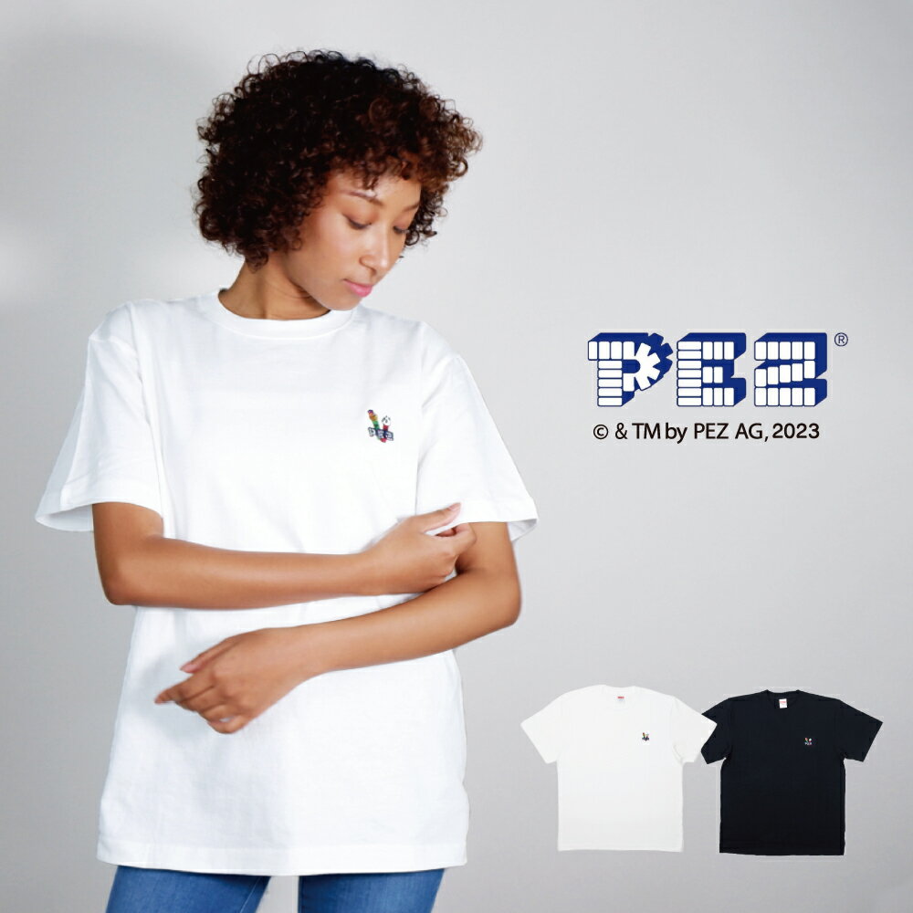 ＜お買い物マラソン50 OFFクーポン！！＞【PEZ】Tシャツ カットソー オリジナルアパレル ワンポイント刺繍 ペッツ 可愛いTシャツ かわいいTシャツ キャラクター レディースティーシャツ メンズティーシャツ カップル コラボファッション おしゃれ ユニセックス