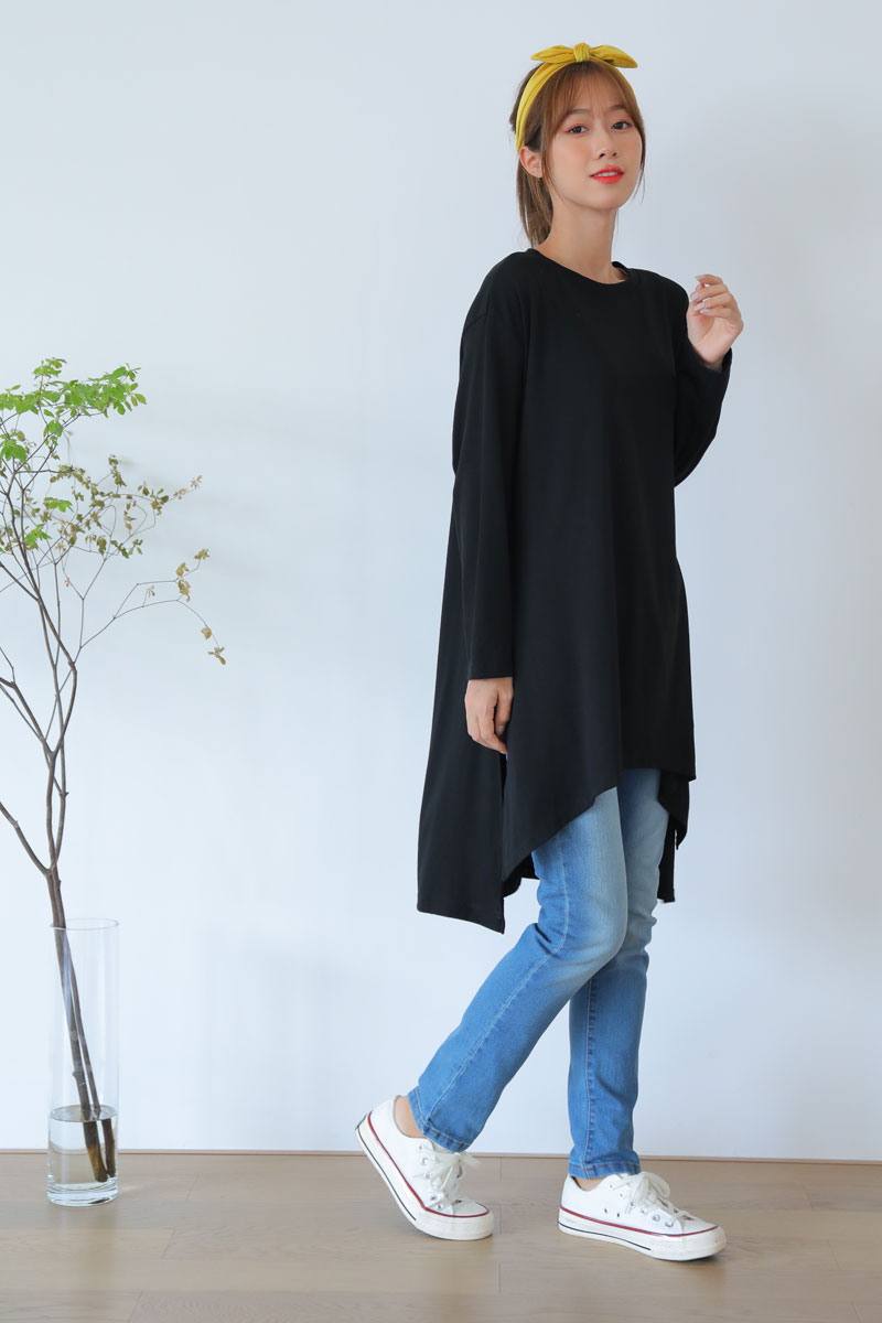 ★ 在庫処分 72%オフ ★ チュニック レディース ゆったり ルームウェア 部屋着 かわいい 可愛い 秋 冬 お家時間 ワンマイルウェア ブラック ホワイト グレー 1000円ポッキリ tsmarket-munny-10000150 マタニティ・ルームウェアのMunny サンプル画像3