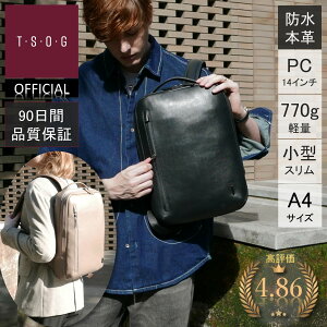 【TSOG公式】楽天9部門1位 CSA《シーエスエー》コンパクトシティリュック 本革 レザー 防水 ビジネスリュック カジュアル ビジネスバッグ メンズ レディース ユニセックス スクエア 薄型 薄マチ スリム 軽量 軽い PC収納 A4 高級 自立 通勤 通学 出張