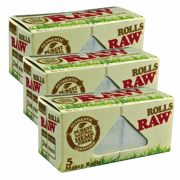 【3個パック】RAWオーガニック　ローリングペーパー・ロール5M・(長さ約5m)　3個パック/［手巻きタバコ..