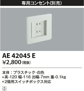 AE42045ELED一体型 保安灯 ナイトライト 専用コンセントコイズミ照明 照明器具部材