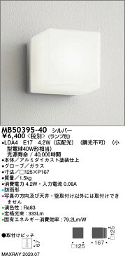 MB50395-40 マックスレイ 照明器具 屋外照明 防雨型LEDブラケットライト