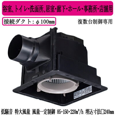 FY-24JDGS8Panasonic 天井埋込形換気扇＜DCモーター＞ ルーバー別売タイプ 3段速調付 複数台制御専用浴..