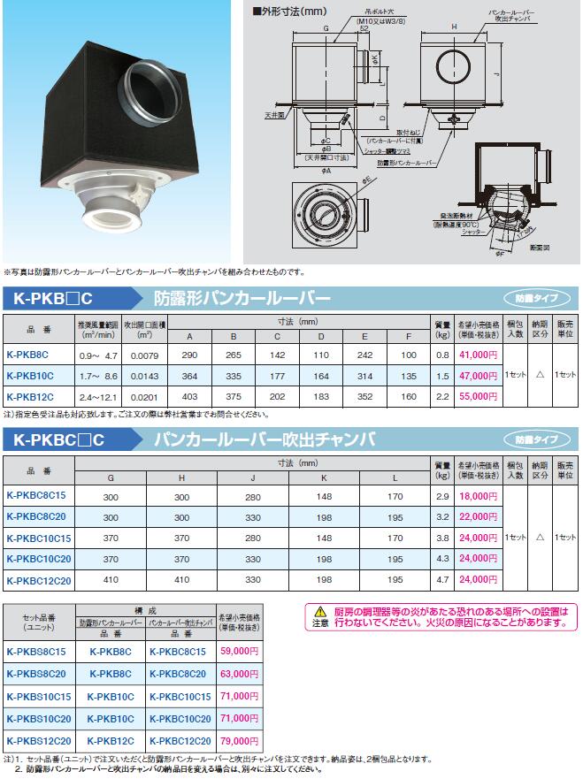 K-PKB8C防露形パンカールーバーオーケー器材(ダイキン) 吹出関連商品