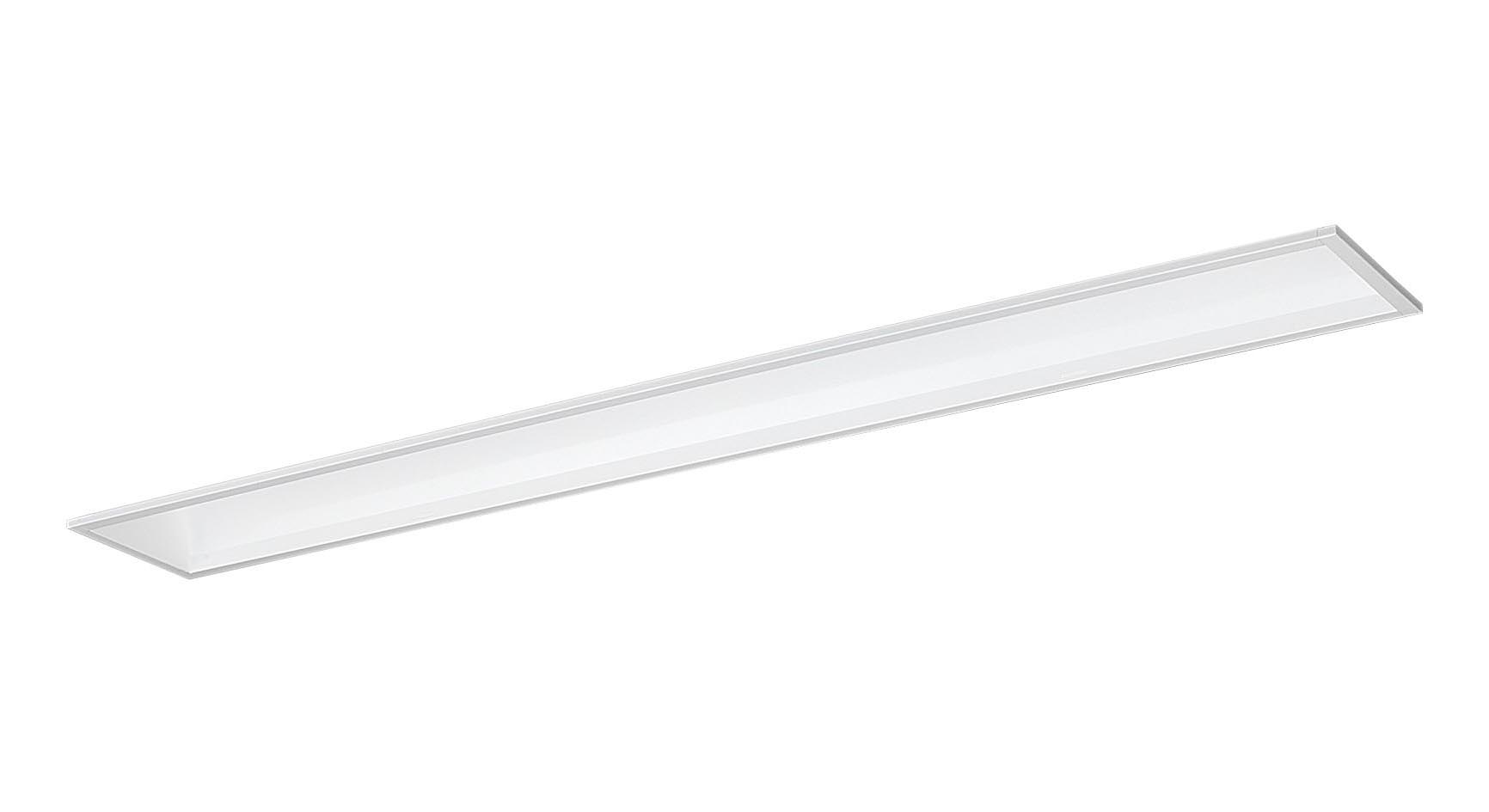 LED内蔵、電源ユニット内蔵LED(温白色)色温度：3500K幅：170mm長：1261mm埋込穴幅：150mm埋込穴長：1235mm埋込高：111mm質量：3.4kg器具光束：8790lm安定器出力型：定格出力型安定器補足：約5〜100％連続調光型電圧：100〜242V消費電力：56W消費効率：156.9lm/W【本体】亜鉛鋼板【反射板】鋼板(高反射白色粉体塗装)【ライトバー(カバー)】ポリカーボネート(乳白)プラスユニット取付可能天井埋込型、フリーコンフォートタイプ・一般タイプ・10000lmタイプ・温白色Ra83【適合調光器(別売)】ライトマネージャーFx NQ28861K＋NQL10161【適合調光器(別売)】ライトマネージャーFx NQ28841K＋NQL10161【適合調光器(別売)】信号線式ライコンNQ21526【適合調光器(別売)】信号線式ライコンNQ21516【適合調光器(別売)】信号線式ライコンNQ21506【適合調光器(別売)】信号線式ライコンNQ21505【適合調光器(別売)】信号線式ライコンNQ21502遮光角：横方向30度800ピッチのボルトに対応します。●水平天井埋込専用セパレートセルコン(A、AN・NTタイプ)との組み合わせ可能注)本器具は、パナソニック製iDシリーズ専用の器具本体とライトバーとの組み合わせで性能を満足します。ライトバーの単独使用禁止およびパナソニック製iDシリーズ以外の商品とは組み合わせをしないでください。注)適合調光器(別売)をご使用ください。注)リニューアルの場合、現場の吊ボルトの長さをご確認お願いします。注)一般屋内用器具です。屋外環境(軒下など半屋外を含む)や腐食性ガスの発生する場所、太陽の光が直接器具に当たる場所では使用できません。注)LEDにはバラツキがあるため、同一品番商品でも商品ごとに発光色、明るさが異なる場合があります。【LED照明】 【ベースライト】 【LED埋込一体型】 【基本灯具】 【40形3灯】 【高出力】 【一般タイプ】 【調光可】 【温白色】検索用カテゴリ363