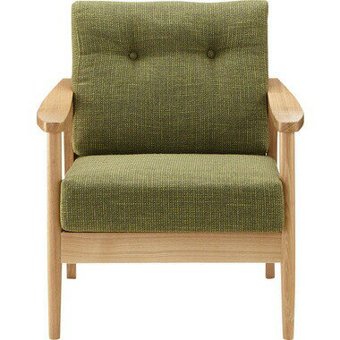 Bench Seat - RTO-911GR東谷 家具 1人掛け用ソファ バッスム ロット1 色：グリーン 天然木 ポリエステル コットン アームレスト付き W73×D71×H85×SH41