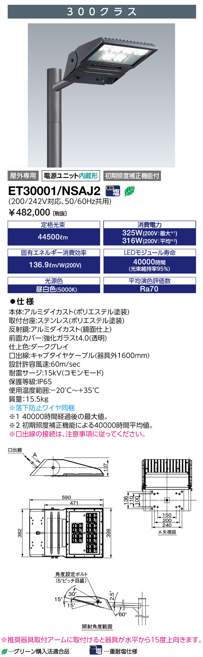 ET30001/NSAJ2LED����� ��ǥ����å� �ƥ˥����� ���ѱ����� 300���饹 ���򿧲������� �Ÿ���˥å���¢�� �������������ǽ�մ���ŵ� ���߾���