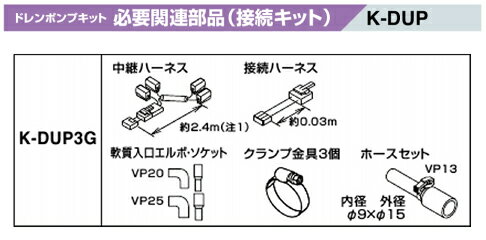 K-DUP3Gドレンポンプキット用オプション 接続キット ダイキン製天井埋込カセット形用オーケー器材(ダイキン) エアコン部材