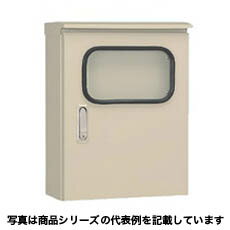 日東工業 窓付屋外用制御盤キャビネット（水切構造、防塵・防水パッキン付）寸法：ヨコ600mm タテ800mm フカサ250mm鉄製基板付 ライトベージュ塗装 屋根付ORM25-68HA