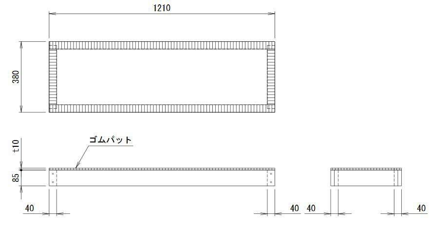 NMZ-BA10A三菱電機 業務用エアコン 部材 床置形(P280形)用 木台 (ネミー株式会社製)