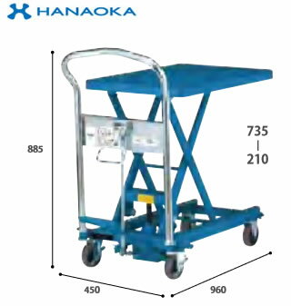 UDL-150※法人専用 個人宅配送不可※ 花岡車輌 スチール製リフト台車 足踏み式油圧ジャッキ式リフト ダンディリフト 150kg