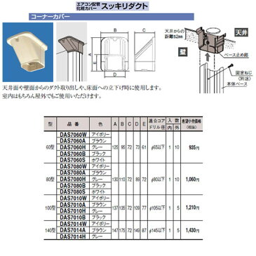 DAS7060Sエアコン配管アクセサリー 配管化粧カバー スッキリダクトコーナーカバー 60型 ホワイトPanasonic 電設資材 配管部材