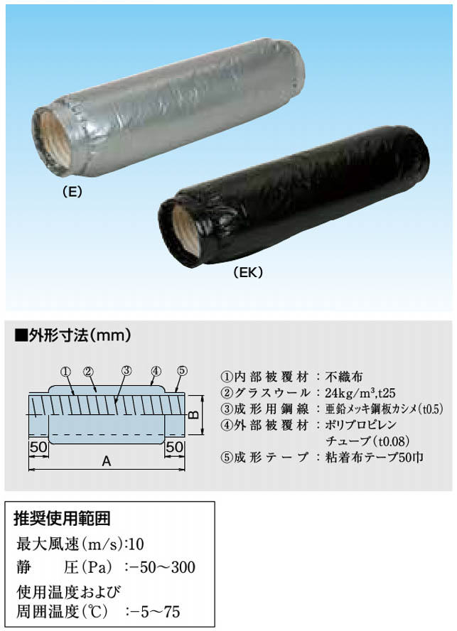 K-FDS151フレキシブルダクト ストレート(消音)脱塩ビ 呼び径φ150 1mオーケー器材(...