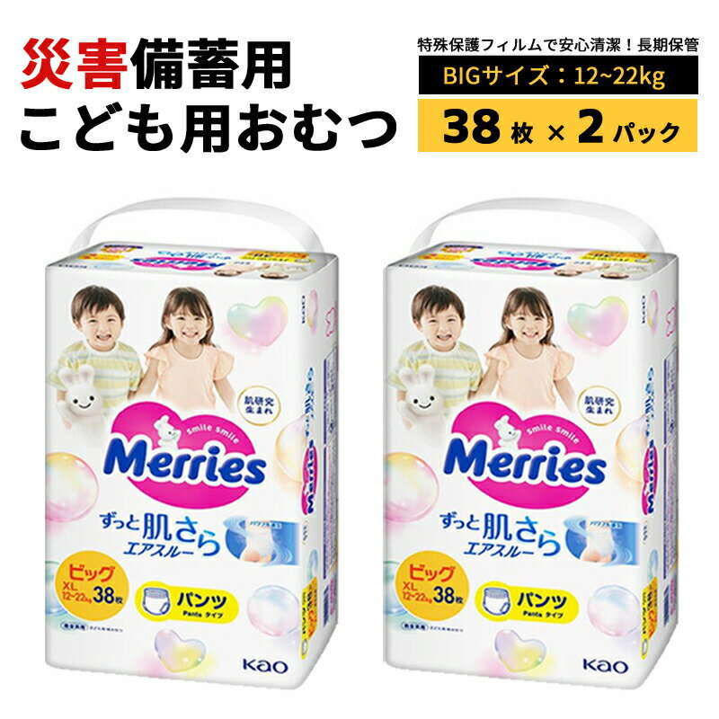 樂天商城 - 防災用品 紙おむつ 子供用 ビッグサイズ パンツ式 災害備蓄用 長期保存 災害 防菌 防水(38枚入り×2パック)