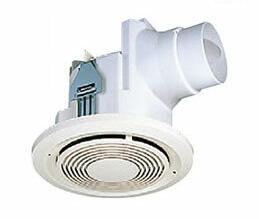 DVF-A10C4日本キヤリア 天井埋込形ダクト用換気扇丸穴取付ダクト用 ルーバーセット・スタンダード格子タイプ 楽タッチサニタリー用 トイレ・洗面所・浴室・居間・事務所・店舗用 高気密風圧シャッター付24時間換気対応東芝キヤリア