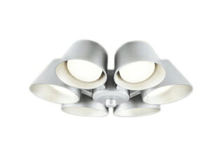 ※灯具のみ。ファンは別売です。温白色光束：2590lm消費電力：27WRa943500KLED電球フラット形4.5W×6(GX53-1)No.293F全灯→3灯→消鋼(マットシルバー色)・樹脂(マットシルバー色)巾φ353・高97・1.3kgシーリングファン灯具WF055・056専用ファン本体と組合せてリモコンをご使用ください調光器不可47VA(100V)LED交換可能〜8畳※この商品単体では使用できません。【LED照明】 【〜8畳】 【温白色】 【非調光】検索用カテゴリ2