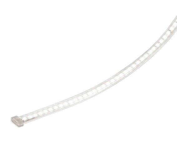 リーズナブルなスタンダードモデル。最もリーズナブルなフレキシブル照明。903lm/mの全光束。きらびやかに見せたいシーンや施工空間が広くとれるところにオススメ。入力電圧：DC24V本体：アクリル付属品:エンドキャップ1個電源・取付オプション別途垂直曲げ専用白色 4000KRa83全長：1014mm皮相電力：13/18.4VA(100/200V)消費電力：12.4/13.2W(100/200V)重量：0.08kg※こちらの商品は受注生産品となります。【LED照明】 【間接照明】 【長さ1000】 【調光可】 【白色】検索用カテゴリ364