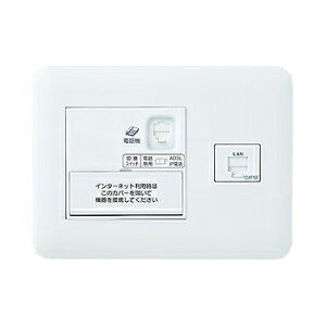 WTF35716W宅内LANパネル ひらいてねット+(プラス) CAT5E インターネット〜2ヵ所、電話〜4ヵ所 簡易耐火プレートタイプパナソニック Panasonic 電設資材 マルチメディア対応配線器具