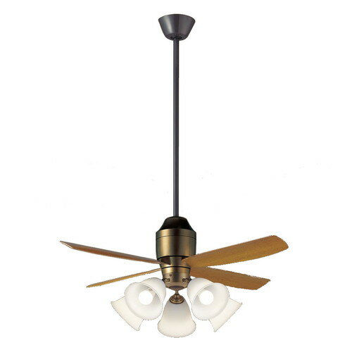 ランプ同梱包LED電球一般電球タイプ12.9W5灯（E26）（電球色）色温度：2700K幅：φ1100mm高：1380mm質量：7.8kg器具光束：7041lm電圧：100V消費電力：69.9W消費効率：121.6lm/W畳数：〜14畳Ra84灯具径φ610100形電球5灯器具相当リモコン送信器同梱風量4段切替逆回転切替1/fゆらぎ3時間タイマー32度までの傾斜天井に取付可能LED電球専用商品入力電流（100V時）：0.924A調光操作不可天井の取り付け位置に補強材があることをご確認ください。※取付には電気工事が必要です。【LED照明】 【電球色】 【非調光】 【〜14畳】検索用カテゴリ2