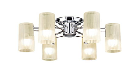 LGB57650ZLEDシャンデリア 6畳用 白熱電球40形6灯器具相当U-ライト方式 電気工事不要 調光不可 電球色Panasonic 照明器具 天井照明 装飾照明 【～6畳】