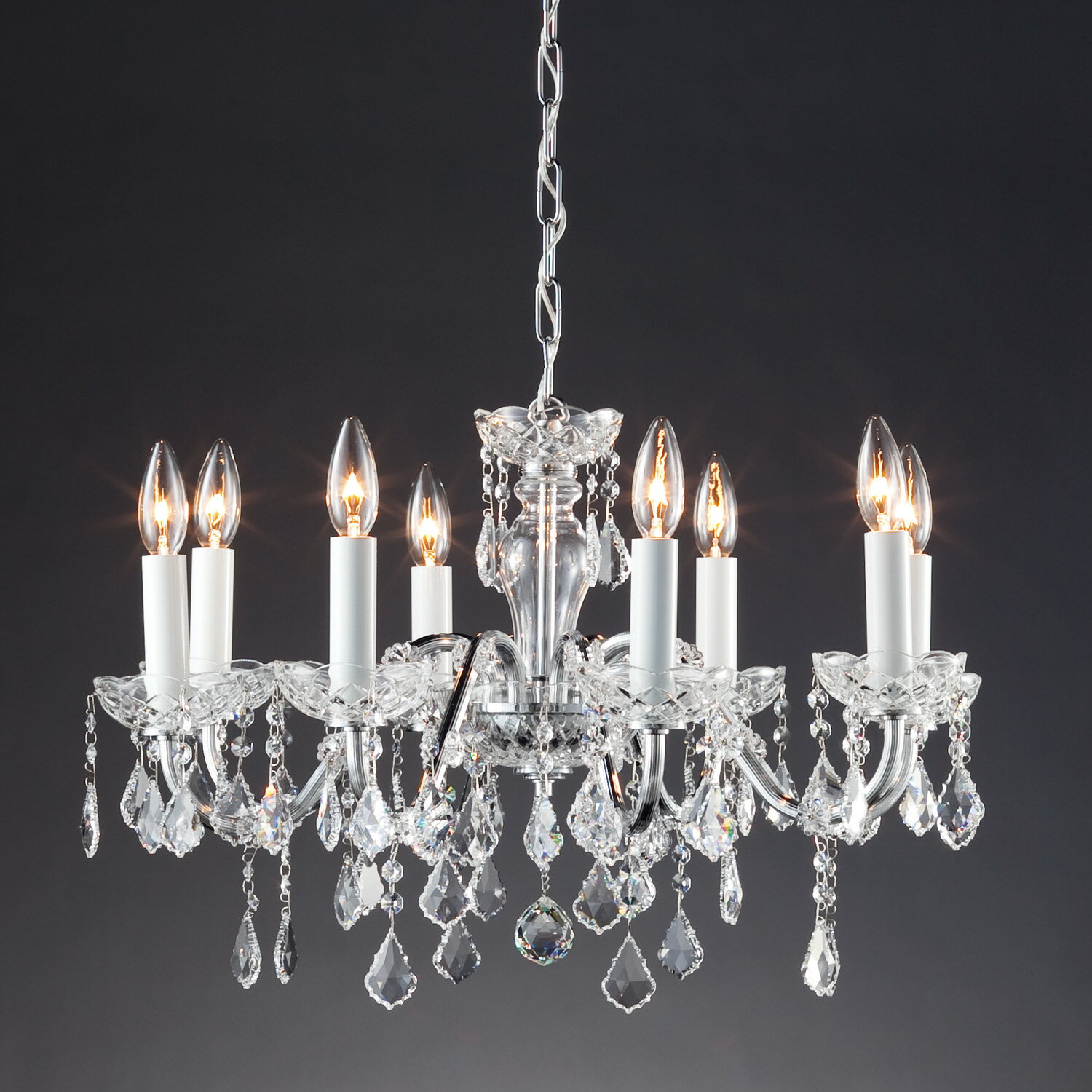 ★CI-4266白熱灯シャンデリア ランプ交換型 8灯 8畳～10畳用シルバーアレンジメント 電気工事不要山田照明 照明器具 おしゃれ インテリア リビング用 デザインライト 【8畳～10畳】