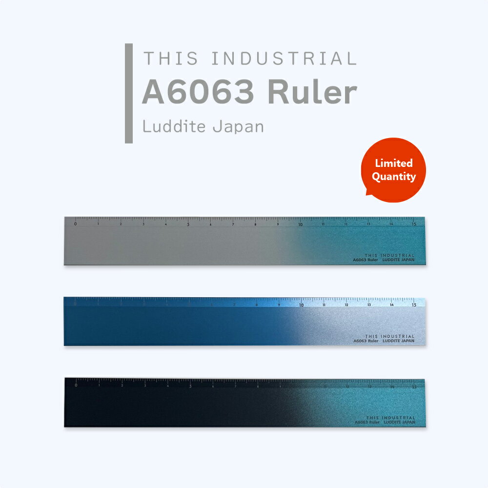 NEW!数量限定!!【追跡メール便】【LUDDITE / ラダイト】『A6063 Ruler(THIS INDUSTRIALラインのアルミグラデーション15cm...
