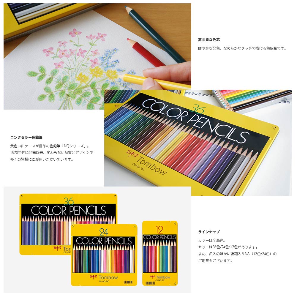 名入れ無料! 36色【追跡メール便対応】トンボ『COLOR PENCILS 色鉛筆 36色』定番色 CB-NQ36C・新学期・鉛筆 tsstationery-10000803 ティーズ文具 サンプル画像3
