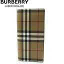 バーバリー/BURBERRY 二つ折りファスナー付長財布 8084168 ベージュチェック 【即発送可能】