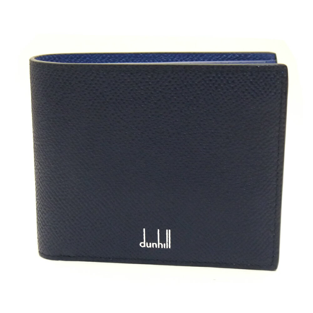 Rakuten - ダンヒル/dunhill 二つ折り小銭入れ付財布・ CADOGAN カドガン18F2320CA 410 ネイビー【即発送可能】
